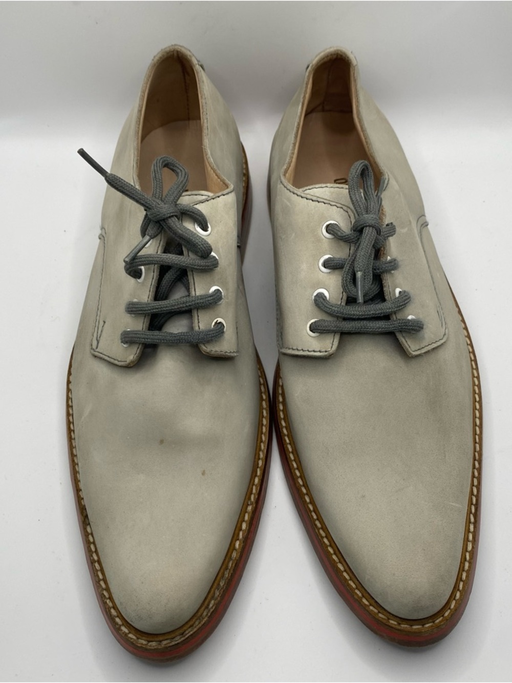 Oliver Clark Italian Handmade Leather Derby Shoes Mens 10 Blue Gray High Quality